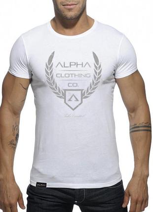 Футболка для зала alpha белого цвета с принтом