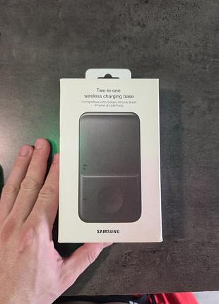 Беспроводная зарядная станция samsung wireless charger duo 9w (with ta 25w) black
