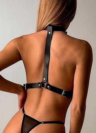 Портупея с ошейником belt leather 3