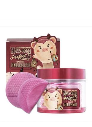 Elizavecca hell-pore perfect wine sparkling peeling pad — очищающие пилинг-диски