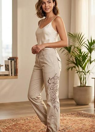 Брюки карго, стрейч, женские, бренда " summer rose", size 40, 98%коттон(летний)+эластан.