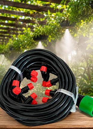 Система туманоутворення patio mistcooling lit bd-10ft, 20 м, 20 форсунок, підключення 1" та 3/8", для охолодження та зволоження по