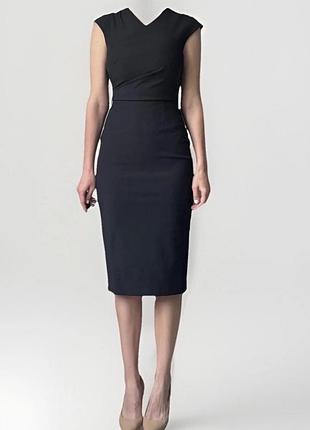 Чорна сукня міді від ted baker, розмір 1 (xs-s), стан нової  (футляр/олівець)
