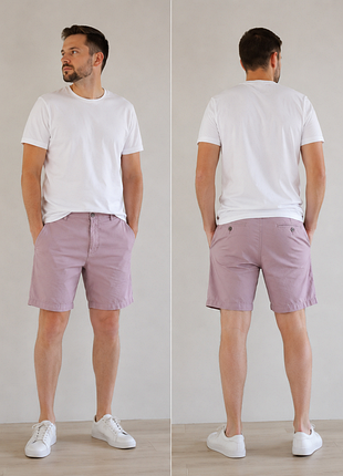 Чоловічі шорти чинос (chino shorts) бузкового кольору