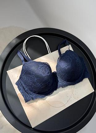 Темно-синій мереживний бюстгальтер intimissimi на кісточках, розмір 75d