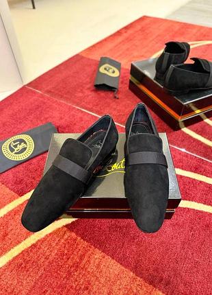 Чоловічі лофери з натуральної замші christian louboutin