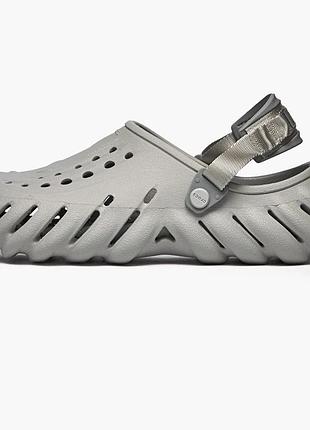 Тапочки чоловічі crocs echo clog grey 207937-1ft