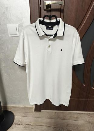 Футболка поло біла jack&jones розмір l.