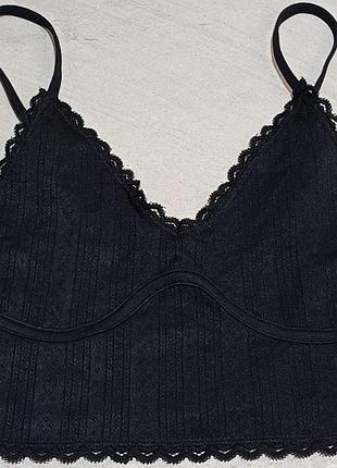 Топ удлиненный с кружевными вставками primark