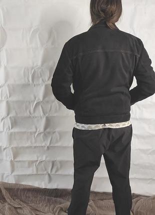 Мужская куртка pull &amp; bear черная джинсовка хл 3