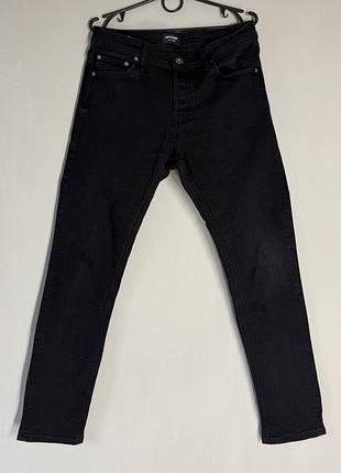 Чоловічі чорні джинси jack & jones slim glenn / базові джинси (розмір 31-32)