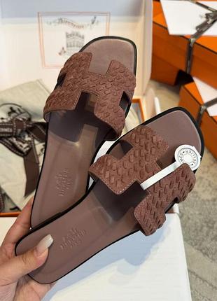 Женские шлепанцы hermès oasis из замши