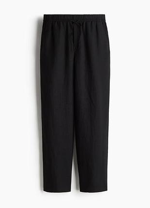 Джоггеры черные h&m лен 3