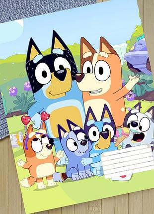 Тетрадь блуи bluey в клетку 18 листов (29425)