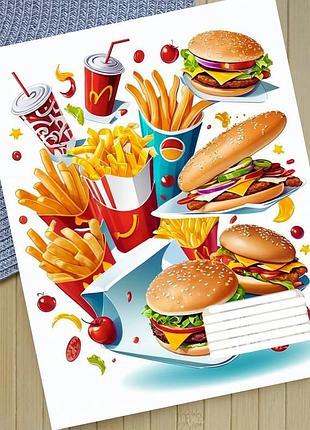 Тетрадь бургер burgers в клетку 18 листов (29478)