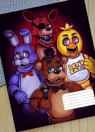 Зошит 5 ночей у фредді five night's at freddy's в лінію 18 аркушів (29406)