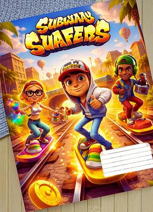 Тетрадь сабвей серферс subway surfers в линию 18 листов (29416)