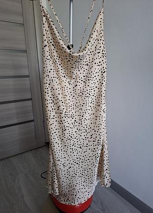 Сукня бежева в горохи shein s