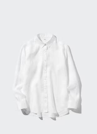 Сорочка біла  з льону uniqlo