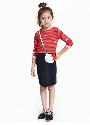 Платье для девочки hm с длинными рукавами hello kitty