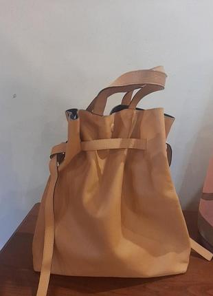 Кожаная сумка massimo dutti 2