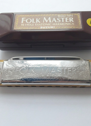 Губная гармошка suzuki 1072 folkmaster блюзовая гармоника с 10 отверстиями 20 тонами тональность а ля мажор