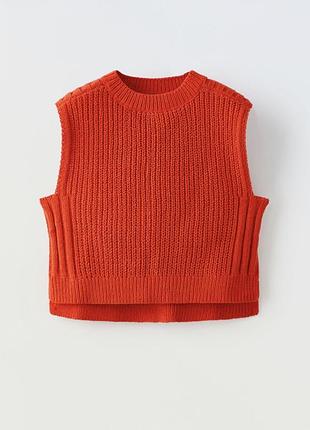 Трикотажный топ крупной вязки zara  на 11-12 лет в стиле оверсайз