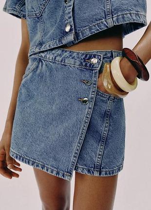 Спідниця шорти синя джинсова zara new