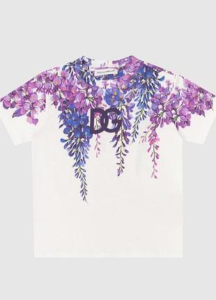Dolce&gabbana дитяча футболка з принтом wisteria 9/10 років