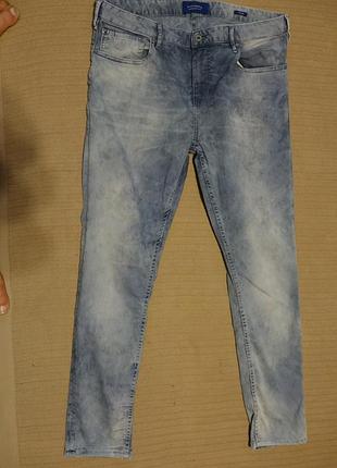 Світло-блакитні фірмові джинси — надійні scotch&amp;soda amsterdams blauw skim 34/32.