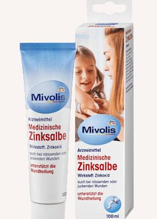 Оригінал з німеччини 🇩🇪 mivolis. якісний догляд за шкірою medizinische zinksalbe (цинкова мазь, 100 мл)  для чого: для подразнень, почервоніння