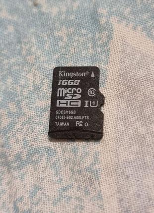 Карта памяти 16 гб kingston 9.76/75.5 microsd microsdhc "c10 u1"