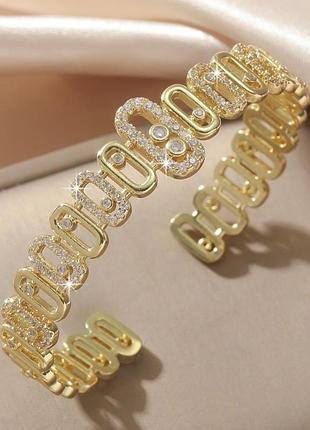Браслет geometric crystal gold