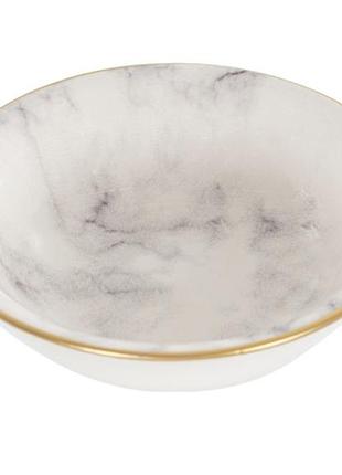 Тарелка суповая alba ceramics marble керамическая 14 см белый мрамор 769-031