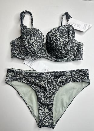 Купальник роздільний лео принт, брендовий оригінальний hunkemoller -70d, 75c, 80c