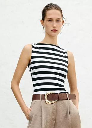Смугаста майка в рубчик, zara