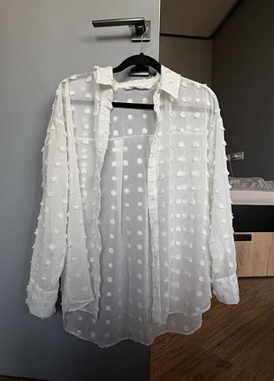 Біла сорочка zara оверсайз
