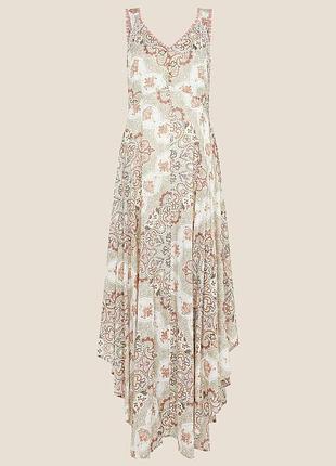 Платье-сарафан miriam print dress monsoon с асимметричным подолом.