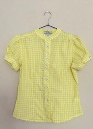 Желтая блузка в клетку