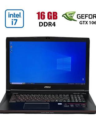Игровой ноутбук msi ge72vr 6rf / 17.3" (1920x1080) ips / intel core i7-6700hq (4 (8) ядра по 2.6 - 3.5 ghz) / 16 gb ddr4 / 480 gb