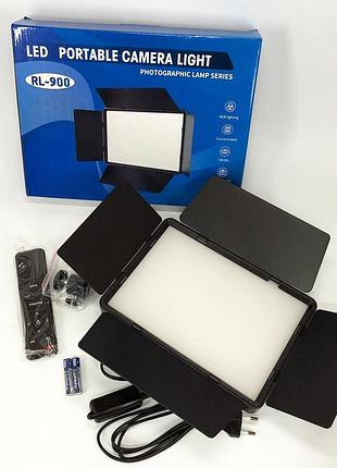 Профессиональное видеосветло led light rl-900 35w с пультом 3000k-6500k, прямоугольный студийный свет