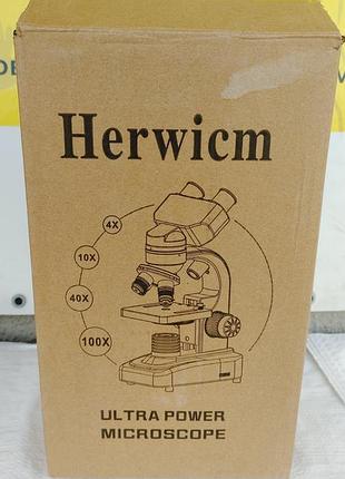 Микроскоп биологический herwicm ultra power (4x, 10x, 40x, 100x)