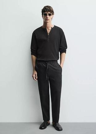 Легкі чорні брюки на кулісці h&m