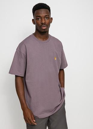 Чоловіча фіолетова футболка carhartt wip