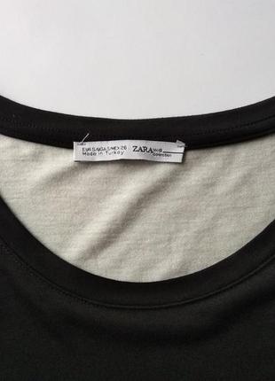 ⚫чорний топ футболка з кишенею та розрізом збоку, модал зара zara, s/m4 фото