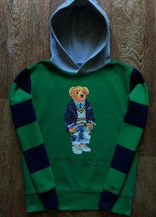 Зелёное худи на мальчика 10-12 лет polo bear by polo ralph lauren