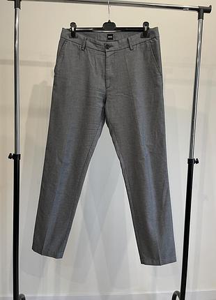 Чоловічі штани чинос boss hugo boss kane slim / tapered fit сірі (оригінал)
