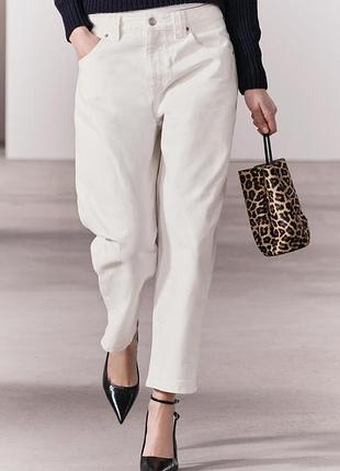 Джинси zara із середньою посадкою зі 100% бавовни