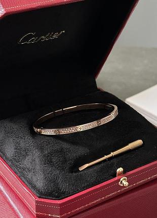 Браслет cartier love diamond 18k yellow gold bracelet 18