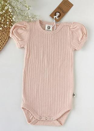 Боді müsli by green cotton для дівчинки, пудровий рожевий 🌸